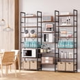 thumbnail image 5 of Sitebo Trading Triple Column 6 Tier Bookshelf, Bookcase with 17 Open Display Shelves, Adjustable Rustic Industrial Style Book Shelves, Modern Bookshelves for Bedroom, Living Room and Home Office, 5 of 7
