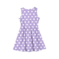 thumbnail image 5 of YOUYEDIAN Teen Girls Summer Dress Kids Cute Polka Dots Print Sleeveless Dresses Toddler Casual Patchwork Crewneck Sundress (Light Purple, 13-14 Years), 5 of 5