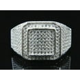 thumbnail image 4 of Forever Jewels 3Ct Round Cut Moissanite Men Cluster Pinky Ring 14k White Gold Plated, 4 of 5