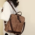 thumbnail image 5 of Backpack Fashion New Pattern Solid Color Retro Large Capacity Practical Zipper Casual Purpose Shoulder Bag Leather Laptop Backpack, 5 of 5