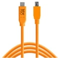 thumbnail image 2 of Tether Tools TetherBLOCK MC Multi Cable Mounting Plate with TetherPro 15' USB-C to Mini-USB 2.0 Type-B 5-Pin Cable, Orange, 2 of 8