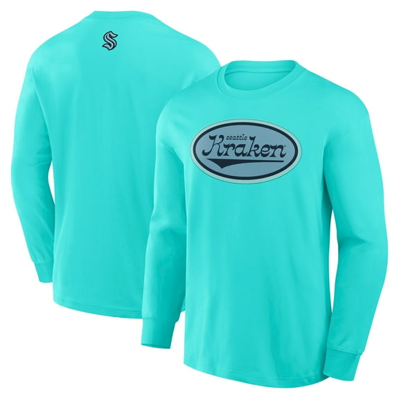 Men's Fanatics Light Blue Seattle Kraken Rewind Long Sleeve T-Shirt