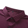 thumbnail image 6 of Cloudstyle Men's 80s Stretch Non-Iron Pinstripe Dress Shirt - Business Casual Slim Fit Button Down Shirt with Spread Collar, 6 of 10