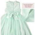 thumbnail image 3 of Cyndeelee Girls 4-16 Sleeveless Embroidered Ruffle Neck Tulle Party Dress Wedding Flower Girl Dress, Mint, 16, 3 of 4