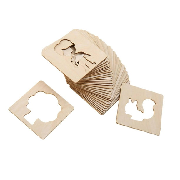 Plantillas de dibujo para niños Plantillas de plantilla de graffiti para niños de madera educativa Kit de dibujo para artesanía de artes en el aula 50 piezas