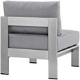 thumbnail image 3 of Modway Shore Armless Outdoor Patio Aluminum Chair in Silver Gray, 3 of 4