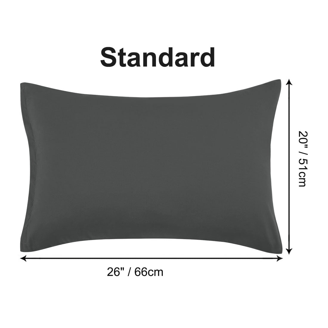 Unique Bargains 4-Piece Soft Microfiber Pillowcases Grey Standard(20"x26")