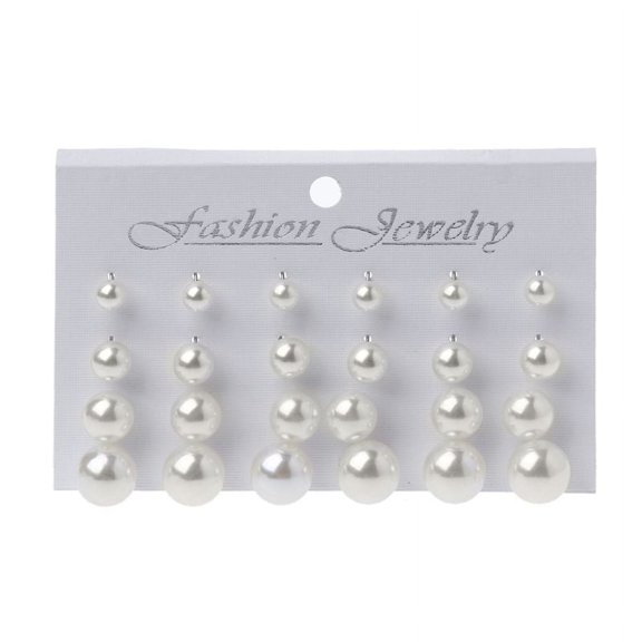 Simulated Pearl Stud Earrings 12 Pairs Hypoallergenic Stud Earrings All-match Jewelry Set for Daily Wear