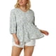 thumbnail image 1 of Blusas de talgrande pamujer Blucon volantes y péplum floral con cuello en V y estampado floral Ditsy LavanXL, 1 of 6