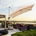 thumbnail image 3 of Costway 10Ft Square Patio Offset Cantilever Umbrella 360 Degree Tilt Aluminum Beige, 3 of 10