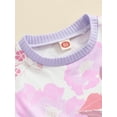 thumbnail image 6 of Suealasg Kids Girl Summer Outfits 2Pcs Short Sleeve Crew Neck Floral Print Tops Shorts Sets Toddler Girls Casual Clothes, 6 of 8
