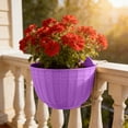 thumbnail image 3 of Mecorevxz Imitation Rattan Wall-Hung Semi-Circular Flower Pot Non-Perforated Balcony Lazy Flower Pot Hanging Wall Hanging Basket(Purple), 3 of 7