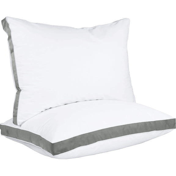 Utopia Bedding King Size Bed Pillows for Sleeping (Dark Gray), Set of 2 Cooling Hotel Quality Gusseted Pillows for Back, Stomach & Side Sleepers