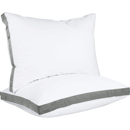 Utopia Bedding King Size Bed Pillows for Sleeping (Dark Gray), Set of 2 Cooling Hotel Quality Gusseted Pillows for Back, Stomach & Side Sleepers
