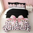 thumbnail image 2 of Erosebridal Leopard Bow Print Twin Quilt Set for Girls, Cheetah Animal Spots Girly Twin Coverlet Set, 2-Piece 1 Bedspread and 1 Pillowcase, 2 of 7