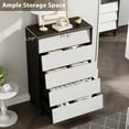 thumbnail image 5 of Merluxy 5 Drawer Dresser for Bedroom, White & Black Walnut, 5 of 10