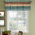 thumbnail image 3 of 2 Pack Teal Turquoise Wooden Valances for Windows Bedroom Living Room Window Treatments, Rustic Retro Farmhouse Western Country Rod Pocket Valance Drapes Short Kitchen Curtains Over Sink 60"x18", 3 of 8