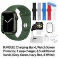 thumbnail image 1 of Apple Watch Serie 7 reacondicionado (GPS, 41 mm), Caja de Aluminio Verde con Correa Deportiva Clover, Incluye 5 Correas Adicionales, Base de Carga, Protector de Pantalla y Cargador de 2 Amperios, 1 of 1