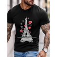 thumbnail image 2 of Camiseta de manga corta para hombre, estilo casual, con texto "Amor de San Valentín", cuello redondo, 2 of 8