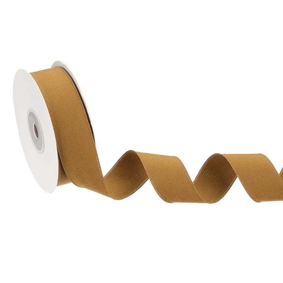 Double Face Velvet Ribbon for Gift Wrapping, 1 Inch x 10 Yard Velvet Wired Vintage Trim Ribbons, Light Brown