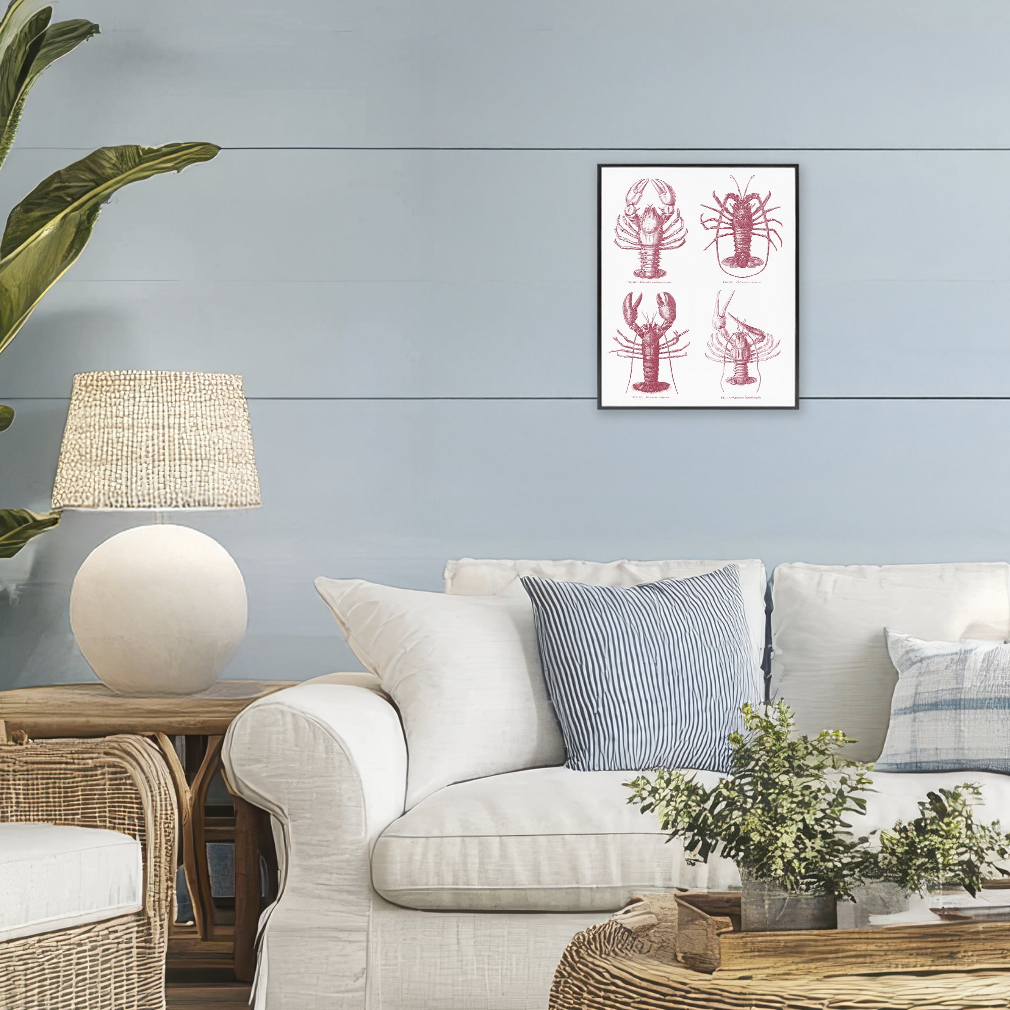 Timeless Lobsters Species Black Framed Giclee Art, design by Lettered and Lined