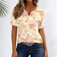 thumbnail image 5 of OIOLOYJM Easter Tops for Women Holiday Bunny Egg Print Henley Shirts Happy Button Up V Neck Short-Sleeve T Shirts Spring Lightweight Clothes Pink M, 5 of 6