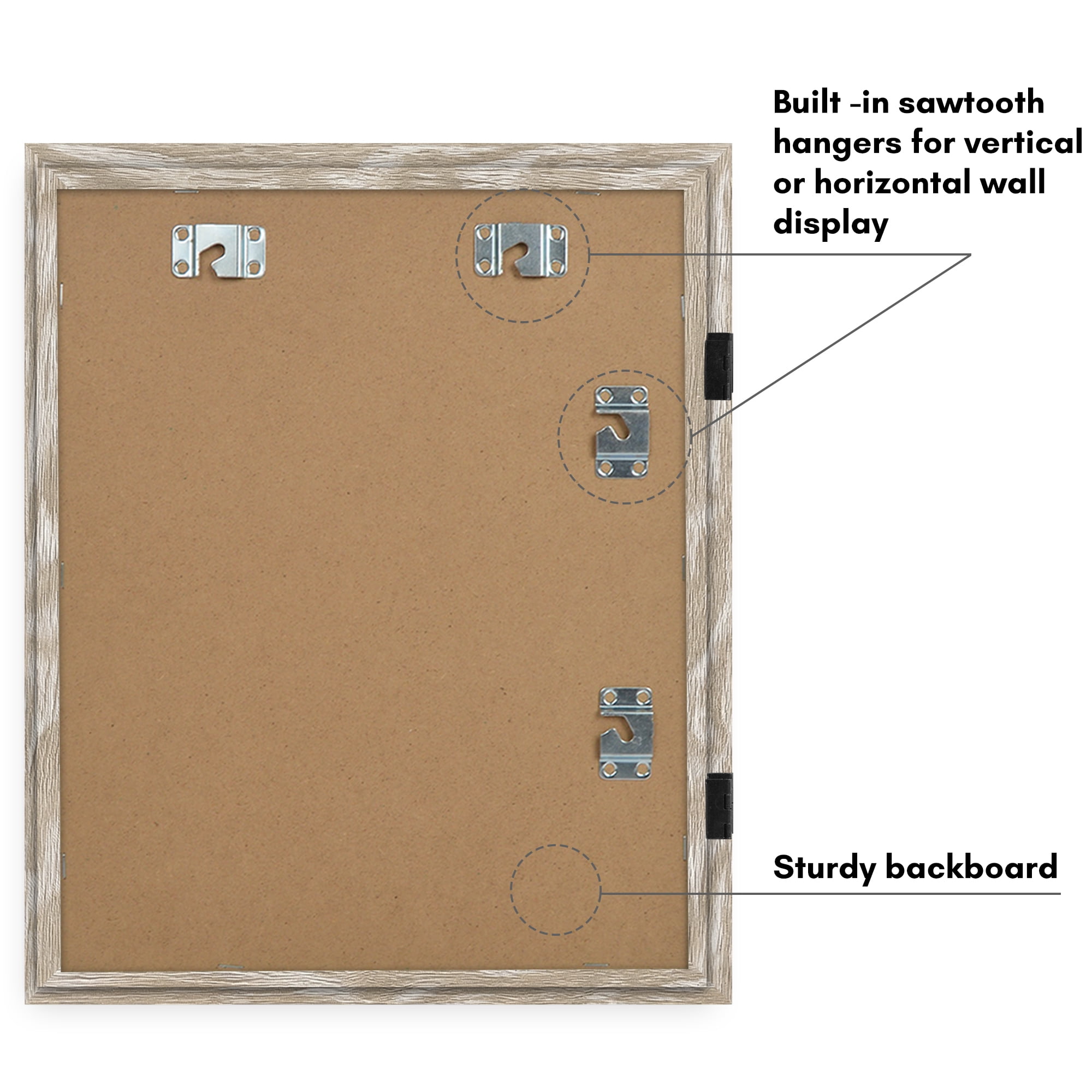Americanflat 10x12.5 Kids Art Frame with 8.5x11 Mat 2 Pack Holds 100 Art Pieces Magnetic Letter Size - Driftwood