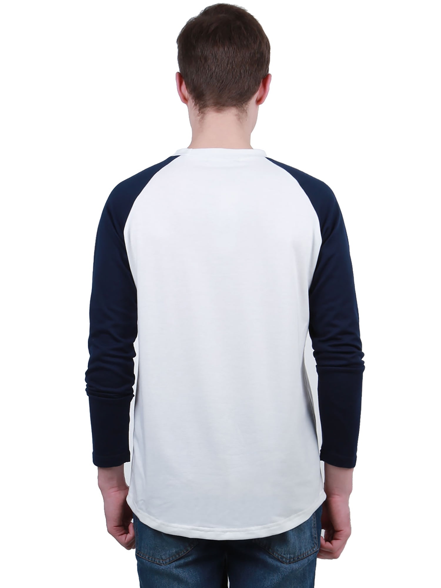 Download Men Long Raglan Sleeve Color Block Regular Fit T Shirt ...