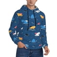 thumbnail image 2 of Picia Colorful Ocean Shark Pattern Casual Men's Hoodie - Lightweight Hooded Sweatshirt with Kangaroo Pocket, Comfortable Pullover for Everyday, Travel-X-Large, 2 of 7