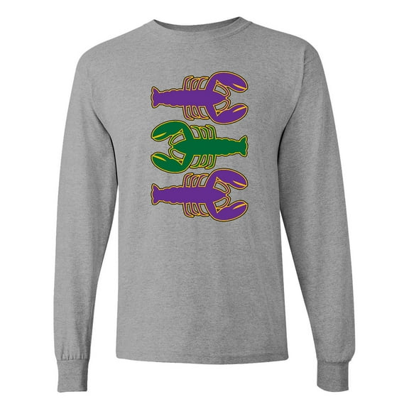 Inktastic Mardi Gras Celebration Funny Crawfish Long Sleeve T-Shirt