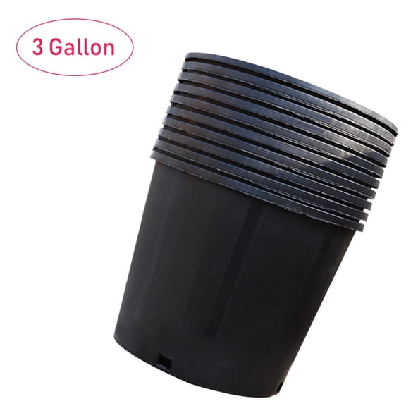 10 Pack Nursery Pot, 3 Gallon Nursery Container Injection Molded Pot Fit For Plants Soil Growers or Hydroponics, Black