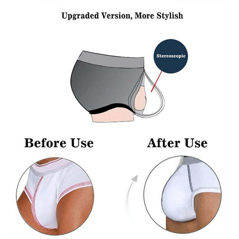 ALSLIAO Men's Sponge Pouch Pad Cushion Underwear 3D Cup Bulge Enhancer  Swimwear Briefs Black One Size 