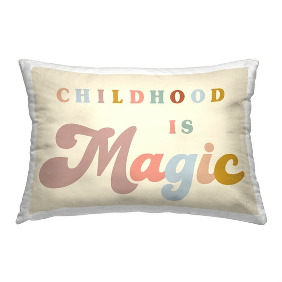 Stupell Industries Magic Childhood Phrase Decorative Printed Throw Pillow, 14 x 20