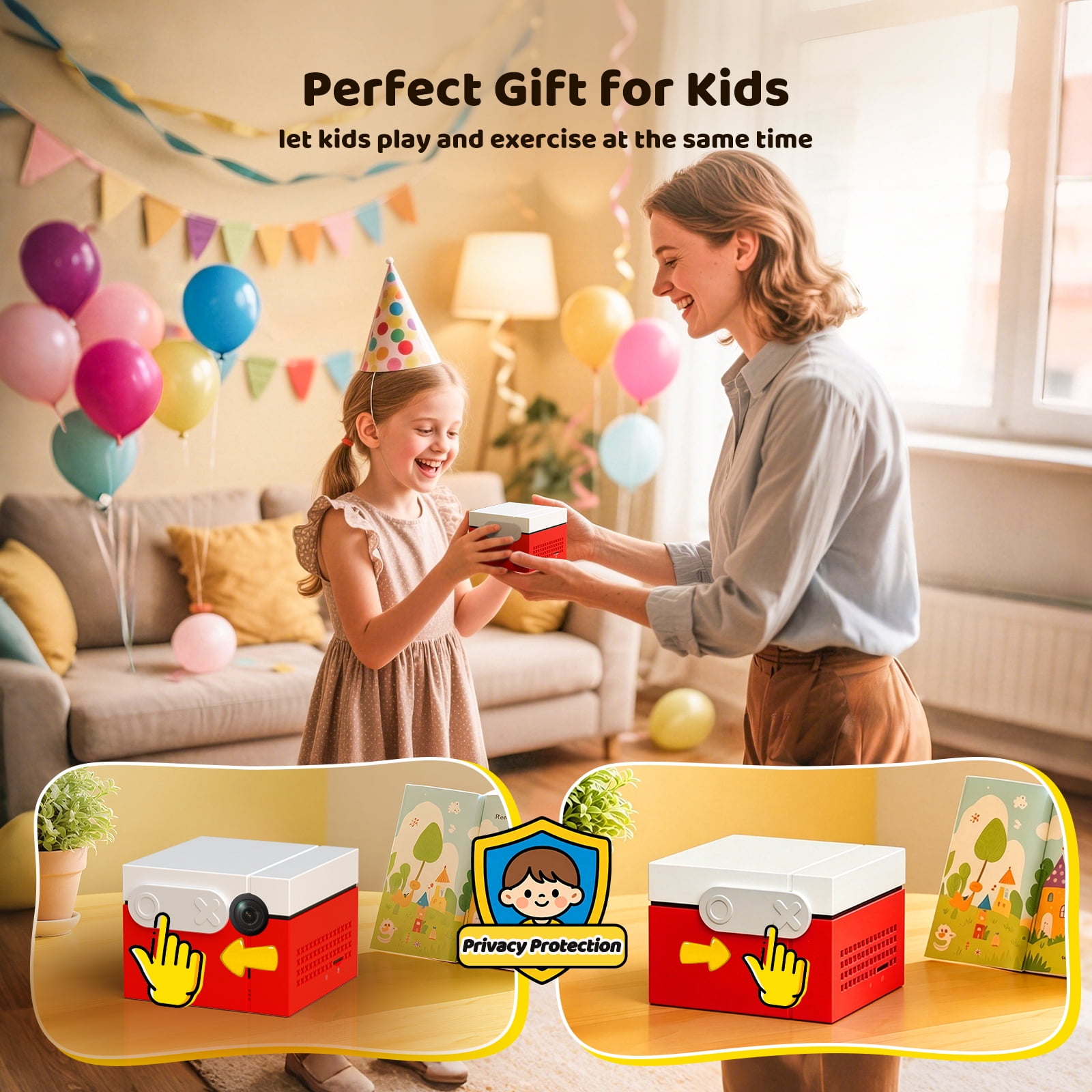 KINHANK MotionX Video Game Consoles with 40+ Games for Kids & Families,Continuous updates,Plug & Play,Indoor Active Play System