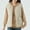 Beige, variant on Women's Plus Size Quilted Puffer Vest - Button Up Sleeveless Down Jackets Warm Winter Gilet Outerwear