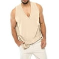 thumbnail image 4 of Diufon Men's Sleeveless V-Neck T Shirt Casual Loose Muscle Tank Tops Summer Soft Cotton Workout Gym Wear, 4 of 8