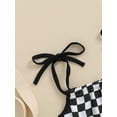 thumbnail image 4 of Suealasg Baby Girl Clothes 3 6 12 18 24 Months Sleeveless Summer Romper Overalls Tie-Up Spaghetti Straps Checkerboard Print Bodysuit Jumpsuit, 4 of 6