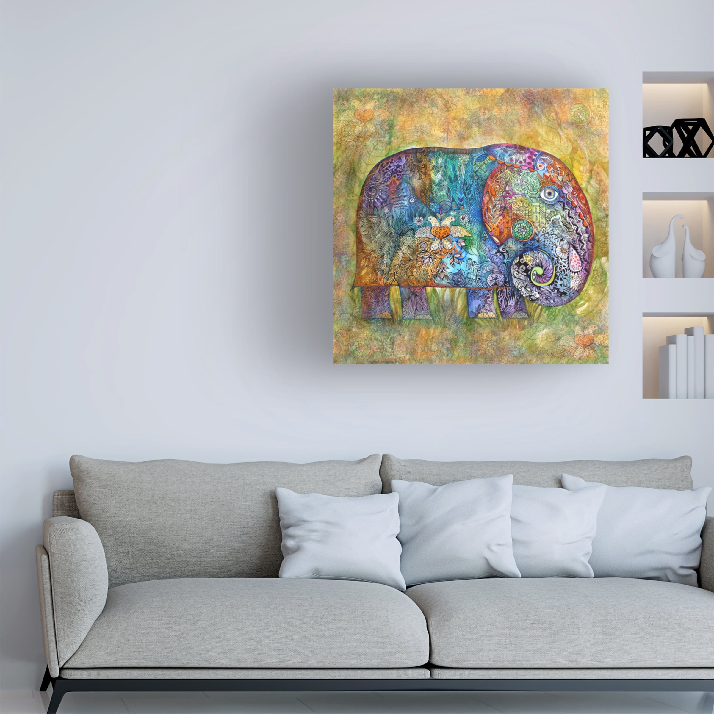 Trademark Fine Art 'Runes Elephant' Canvas Art by Oxana Ziaka