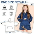 thumbnail image 7 of Catalonia Ski Cat Wearable Blanket Hoodie for Kids, Fleece Snuggy Sweatshirt Pullover, 4-12 Years Boy Girl Gift, 7 of 7