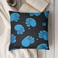 thumbnail image 3 of SHANXI Science Hair Comb Black Footprints Dog Round Dense Starry Dog Pillowcases Home Decor Bed Couch Sofa Office Living Room Cushion for Dog Lovers Gifts 18x18in, 3 of 5