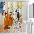 thumbnail image 3 of Shower Curtain for Bathroom Retro Boho Color Block Tropical Desert Waterproof Bath Curtains Shower Curtains with Hooks,Cowboy Boot Hat Leaves Bathroom Curtain Privacy Drapes for Bathtubs 36x72in, 3 of 9