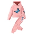 thumbnail image 4 of XZNPDUCQ 9-10 Years Toddler Girl Clothes Ruffle Long Sleeve Print Tops and Pants 2PC Little Girl Winter Outfits A71-Pink, 4 of 4