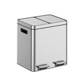 thumbnail image 3 of GOGRANT Kitchen Trash Can, 2 x 4 Gal Garbage Can, Stainless Steel Waste Bins for Recycling and Trash, 2 Compartments with Removable Inner Buckets, Step On Pedal, Quite-Close Lid, Silver, 3 of 7