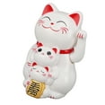 thumbnail image 4 of Fortune Cat Ornament, 4.5in Solar Powered Smiling Cat, Automatic Hand Waving Fortune Cat With Storage Box For Desk Window Car Dashboard Home Restaurant Hotel Cafe, 4 of 8