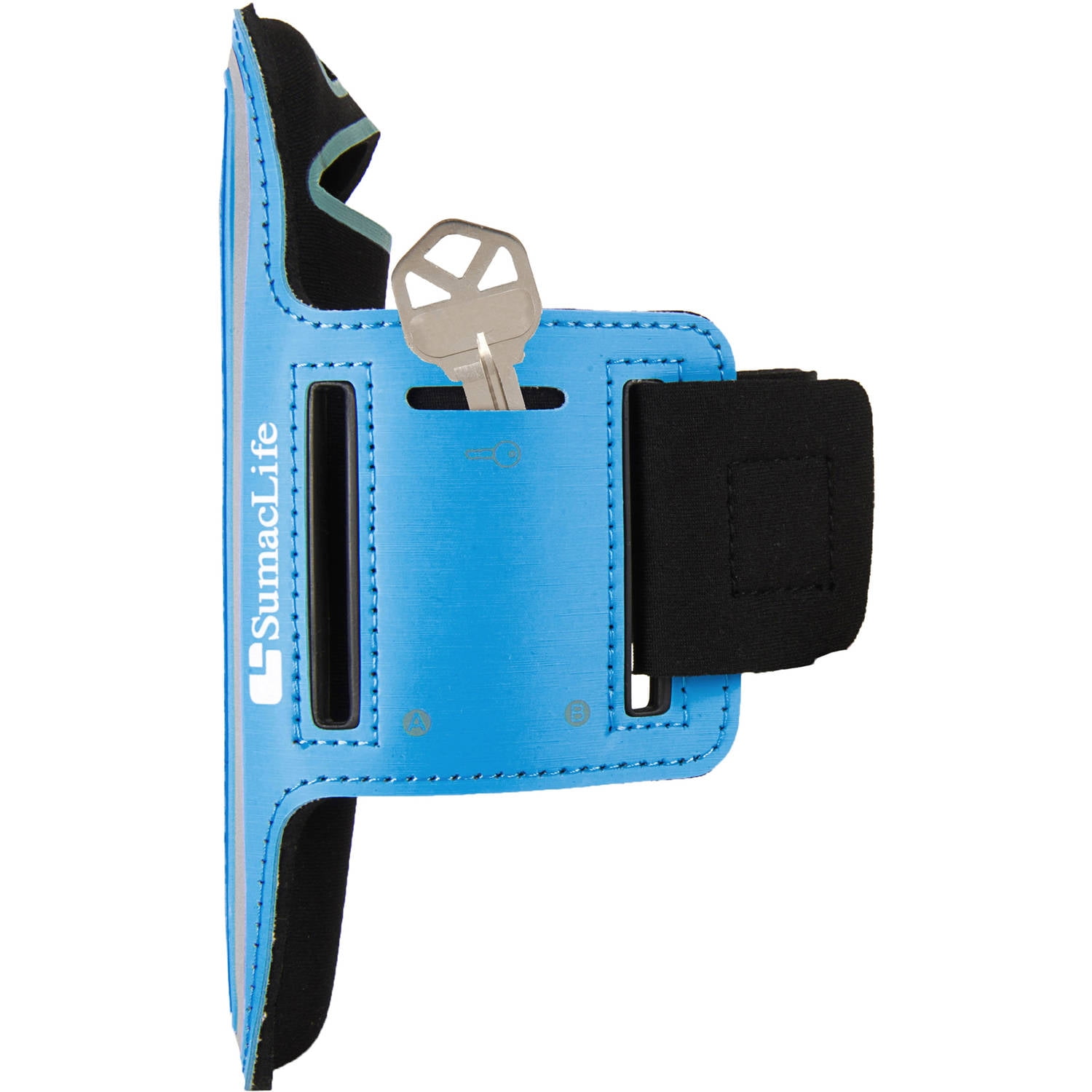 SumacLife Neoprene Adjustable Training Armband With Key Slot for small to medium built arms fits up to 4.25in x 2.25in Phone