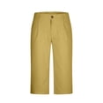 thumbnail image 4 of CHEEREAM Capri Pants for Mens Button Side Splited Cuff Elastic Drawstring Waist Cropped Palazzo Pants Casual Comfy Lightweight Sportwear, 4 of 9