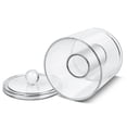 thumbnail image 6 of Cotton Balls Swabs Organizer with Lids, 4 x 5 inch Round Q-Tips Pads Holder Bathroom Canister Jar, Clear Acrylic Storage Container for Cosmetic Makeup Sponges Wipes, Eyebrow Blush Brush, 6 of 7