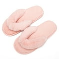 thumbnail image 6 of Women's Fuzzy Crossband Fluffy Furry Fur Slippers Flip Flop Winter Warm Cozy House Sandals Slides Soft Flat Comfy, 6 of 9