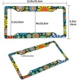 thumbnail image 4 of Abstract Hippie Flower License Plate Frame - 2 Pcs Set Novelty License Plate Aluminum Metal Personalized License Plates Auto Car Tag for US Canada Standard Size 6.3" X 12.3" with 4 Holes and Screws, 4 of 16