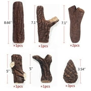 ATR ART to REAL 9 Pcs Fake Gas Fireplace Logs,Ceramic Wood Log Sets for Indoor or Outdoor Fire Pit